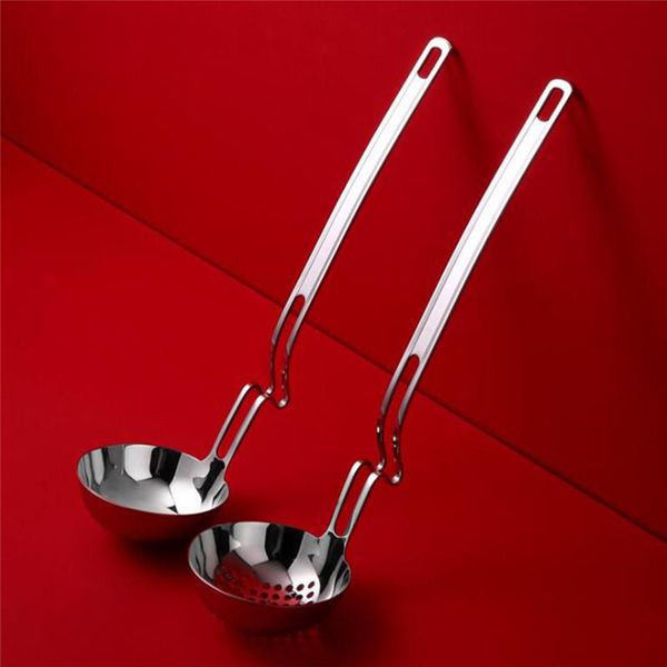 

colanders & strainers stainless teel bending pot soup spoon long handle porridge hanging wall colander kitchen cooking tools