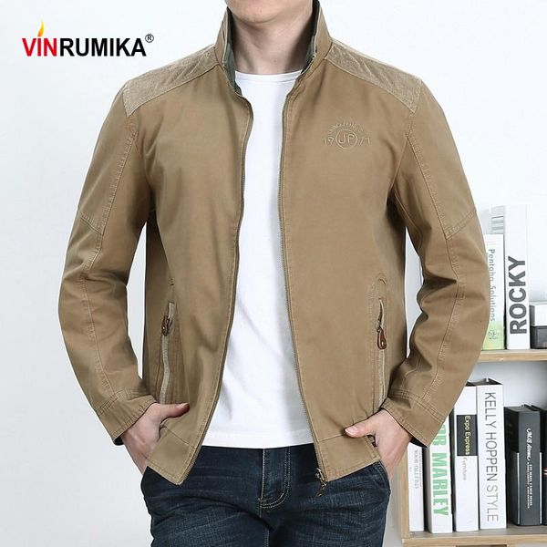 

men's jackets large size m-6xl 2021 spring autumn middle aged casual 100% cotton khaki jacket father style male double sided wear coats, Black;brown