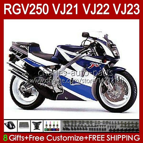 Kit carrozzeria per SUZUKI VJ21 blu bianco nuovo RGV250 RGVT RGV 250CC 250 CC Carrozzeria VJ-21 Pannello 21HC.122 RGV-250CC RGV-250 RGVT-250 VJ 21 1988 1989 RGV250C SAPC 88 89 Carenatura OEM