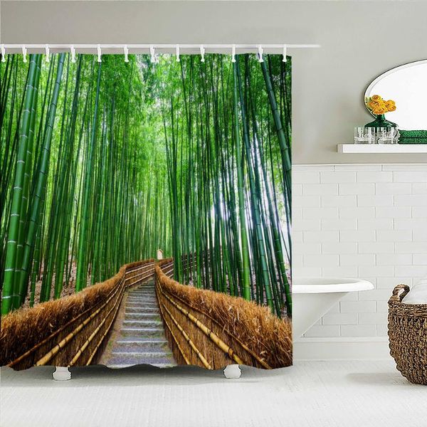 

shower curtains tropical forest natural landscape 3d fabric scenery waterproof bathroom curtain polyester bath screen home decor