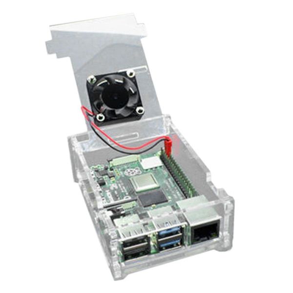 

fans & coolings for raspberry pi 4th generation acrylic case, heat dissipation transparent case 4b+