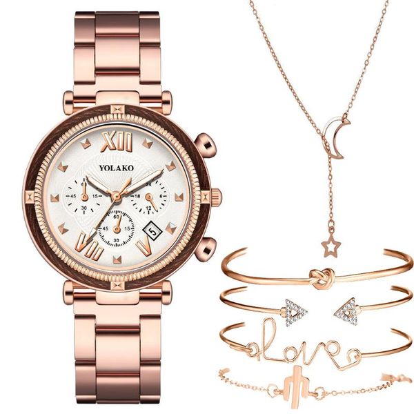 

wristwatches 6pcs set luxury women watches magnetic starry sky female clock wristwatch fashion ladies wrist watch relogio feminino, Slivery;brown