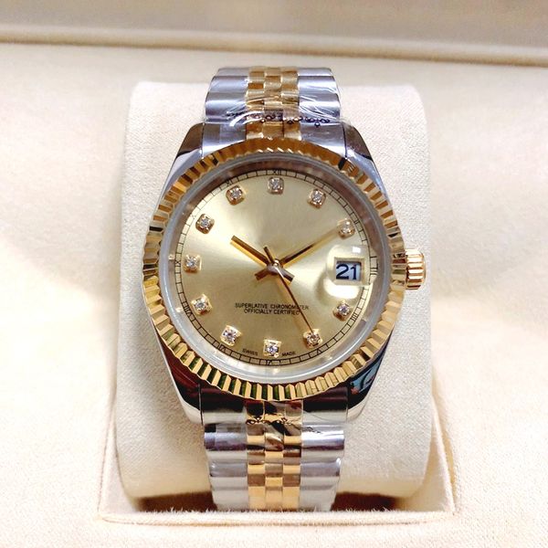 

watchsc - automatic mechanical watch classic 41mm 36mm 31mm 28mm mens quartz womens stainless steel waterproof luminous watches, Slivery;brown