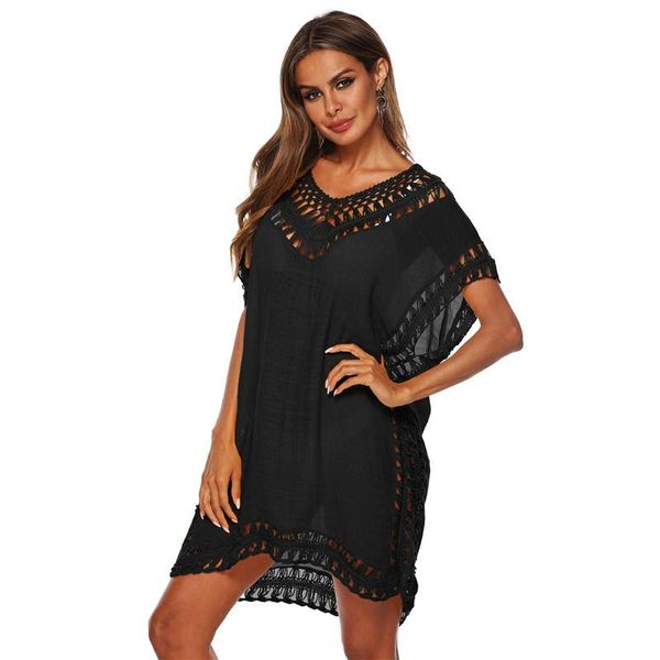 

brand mujer tassel lace women beach dress transparent bikini cover up crochet swimwear female bathing suit sundress women's, White;black