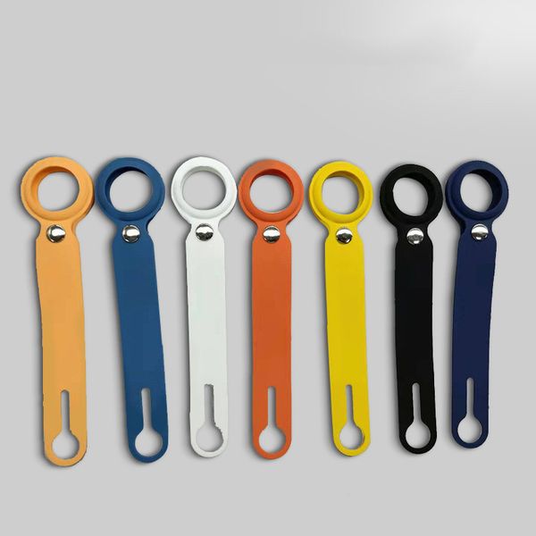 

2021 airtags trackers loop silicone case protective cover shell with key ring for apple airtag smart bluetooth wireless tracker anti-lost tr