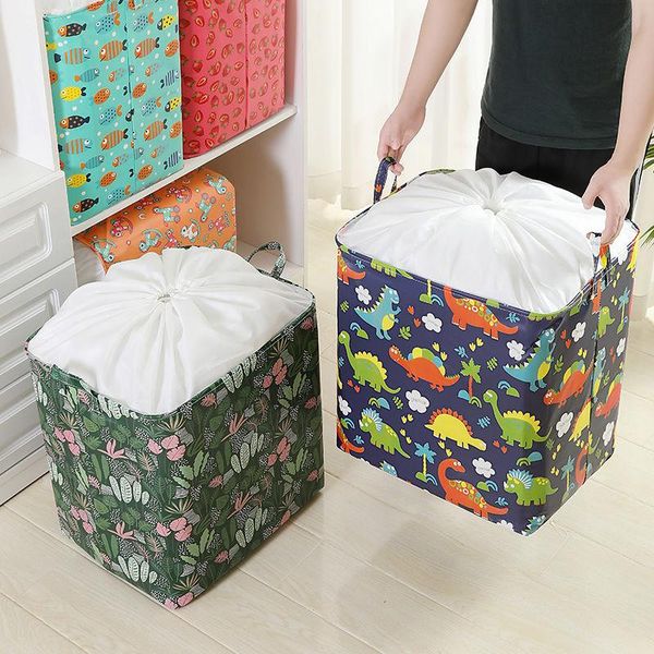 

storage bags large cube folding basket closet clothes boxes home office shelf organizers house moving toys quilt bag