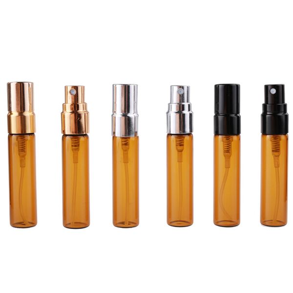

5ml brown glass spray bottle travel portable makeup water bottle jw34