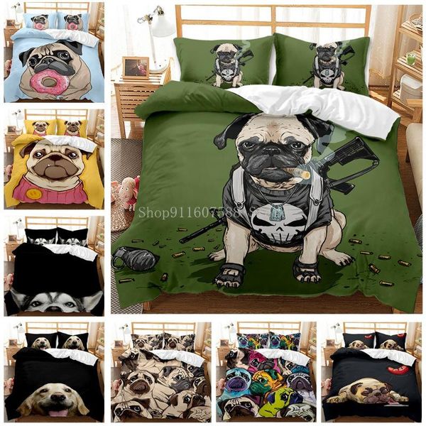 

bedding sets cartoon pug dog dogs bed set duvet cover king  size comforter custom