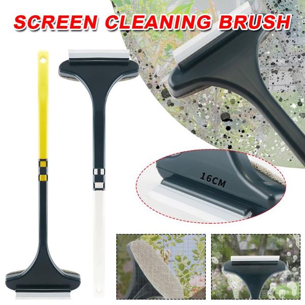 

car sponge mesh screen brush detachable double side window cleaner scraper cleaning with long handle tool equipment gadget