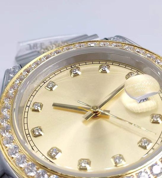 

41mm men's automatic mechanical watch mens diamond watches men folding buckle sport waterproof fashion wristwatch man wristwatches, Slivery;golden