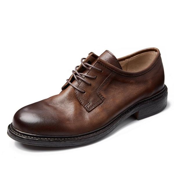 

cowhide men dress boots spring autumn winter british retro shoes leisure fashion casual breathable, Black