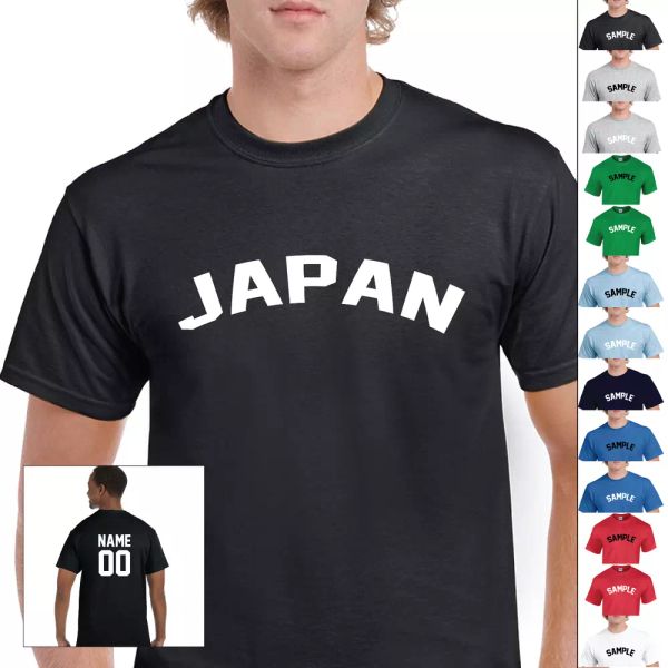 

country of japan jersey sports letter personalized name number cotton t-shirt, White;black