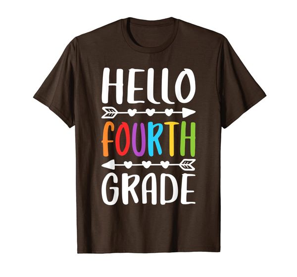 

hello fourth grade t-shirt 4th grade teacher student gift t-shirt, White;black