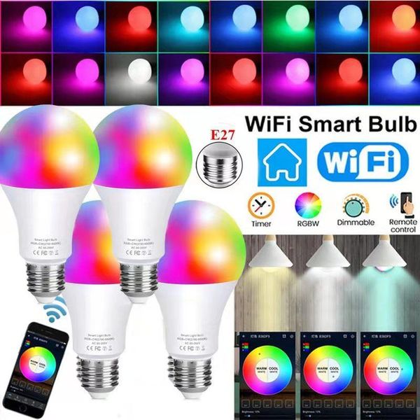 

bulbs smart wifi bulb rgb changing color compatible with alexa and google assistant no hub required lamp or ir remote control light