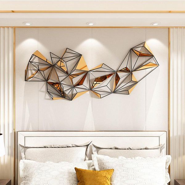 

modern geometric metal decoration living room bedroom sofa background wall nordic hanging decor decorative objects & figurines