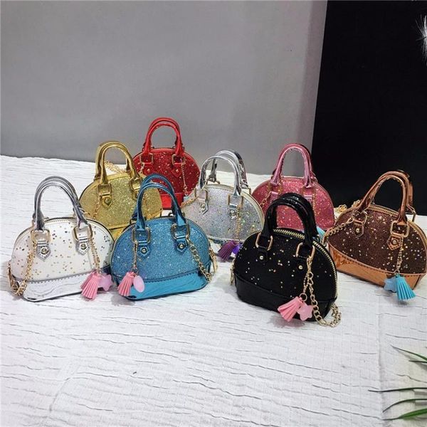 

purse kids mini pures and bags cute shiny sequins crossbody for girls leather purses handbags baby small coin pouch, White