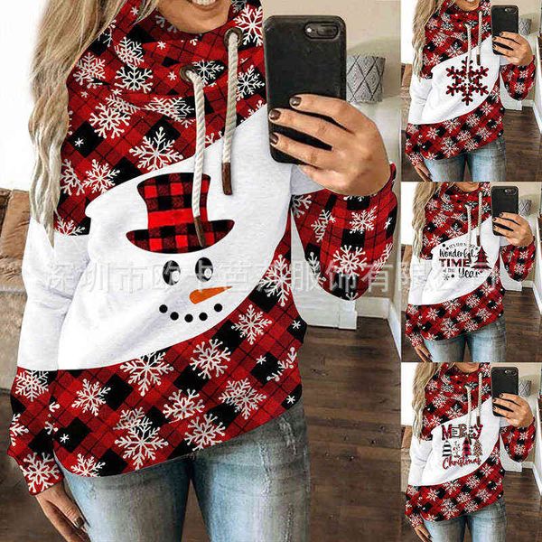 

pullovers harajuku hoodie new christmas printed fleece hitting hooded leisure sweatshirt female streetwear obksmy164, Black
