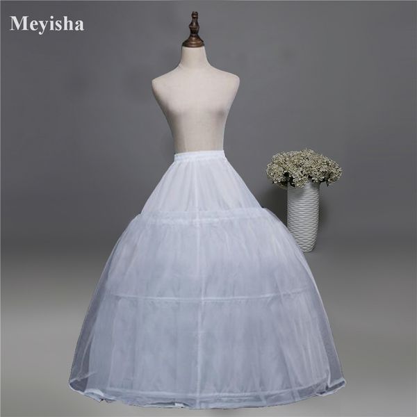 

52016 wedding dress crinoline bridal petticoat underskirt 3 hoops, White