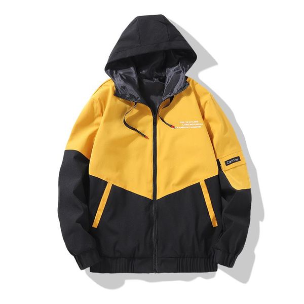 

men's jackets 2021 spring autumn casual bomber jacket men cardigan streetwear overcoat patchwork hooded coats male 5 colors m-4xl jk601, Black;brown