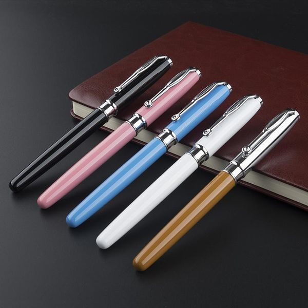 

gel pens brand 0.5mm metal roller ball pen luxury ballpoint for business writing gift office school supplies black ink refills