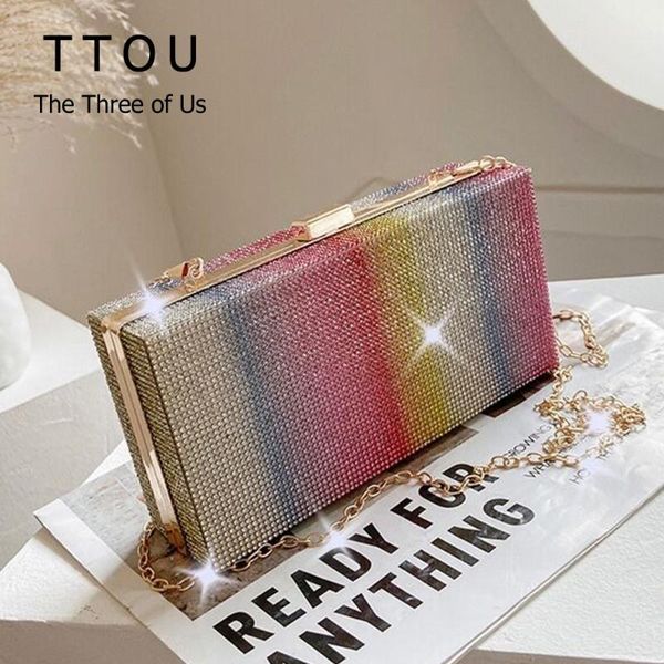 

cross body fashion luxury handbags for women crystal diamond square box handbag chain designer female party club crossbody shoulder bag