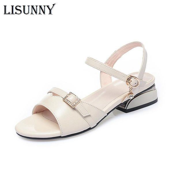 

ladies roman sandals 2021 summer dress women thick heel comfortable large size 41 42 43, Black