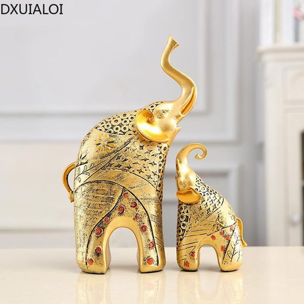 

home decoration resin craft european antique mother and child elephant ornaments living room wine cabinet furnishings decorative objects & f