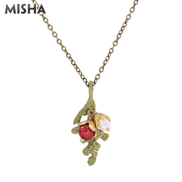 

pendant necklaces misha trendy necklace for women handmade cypress cranberry design fashion jewelry ladies party wedding gift, Silver