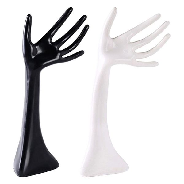 

jewelry pouches, bags stand female mannequin hand ring display watch glove holder rack, Pink;blue