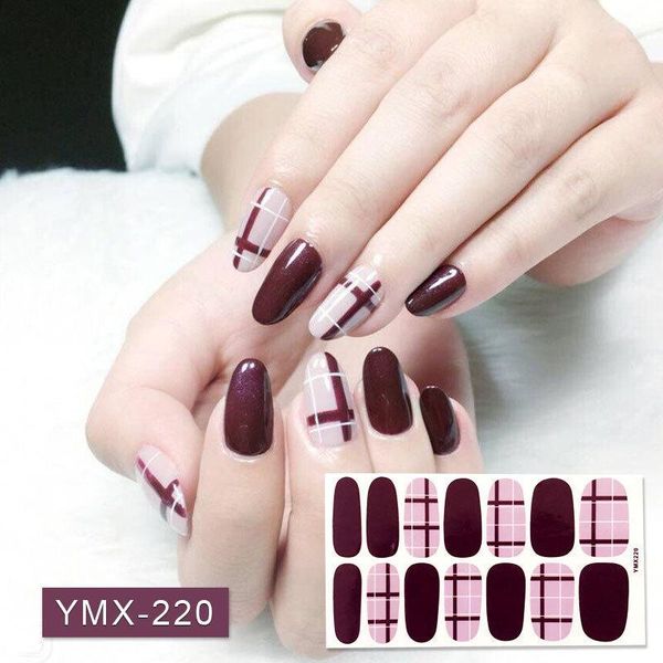 

14tips/sheet fashion nail art adhesive full polish wraps environmental stickers decoration for women drop 1, Black