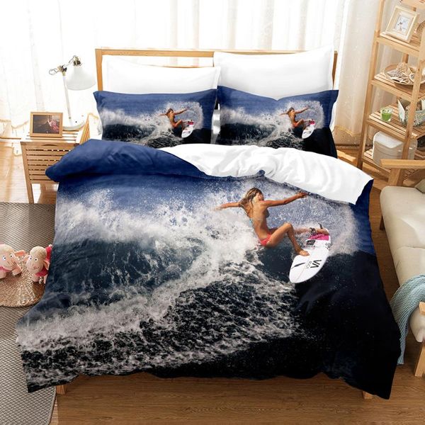 

bedding sets 3d surfing on the sea duvet cover set with pillowcase twin full  king bedclothes bed linen