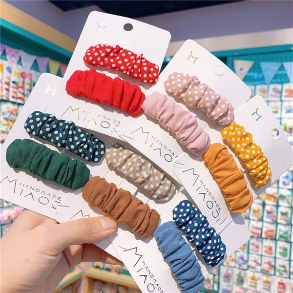 

korean style hair clip for baby girls dot print pins kids styling tools bb ins hairpin barrettes accessories, Slivery;white