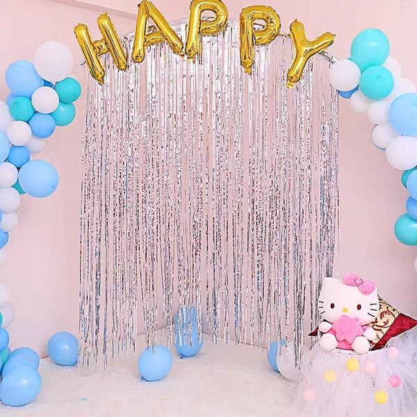 

party decoration 10 pcs 2m backdrop curtain birthday rain solid decorations