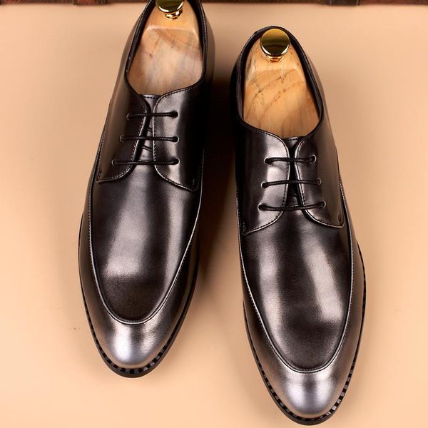 Hommes d'affaires robe chaussures mâle décontracté en cuir luxe classique à lacets bureau fête De mariage hommes Zapatos De Hombre