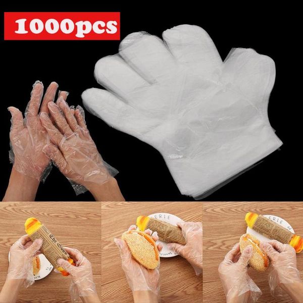 

disposable gloves 1000pcs/set plastic clear premium polythene avoid direct touch catering hairdressers butchers food vegetable