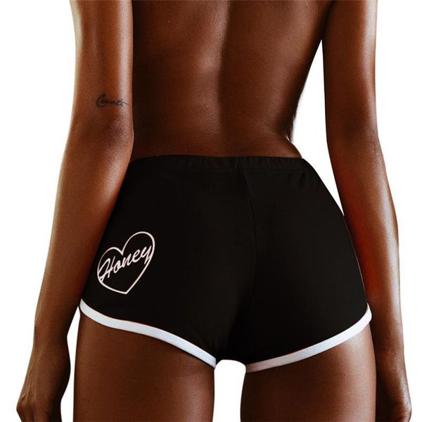 

yoga outfits letter honey print women summer style black orange shorts elastic waist fitness workout skinny patchwork, White;red