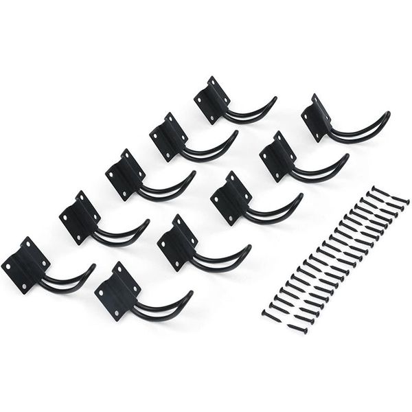 

robe hooks 10pack rustic entryway of black wall mounted vintage double coat hangers with large metal screws included