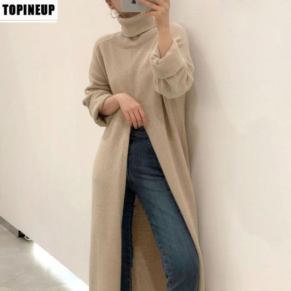 

women's sweaters open wrap front high neckline knit wear split side seams womens cardigan sweater pull femme, White;black