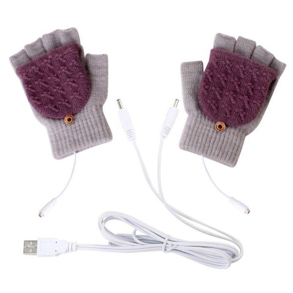

five fingers gloves electric usb heated winter thermal heating glove gifs outdoor cycling indoor office ., Blue;gray
