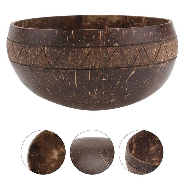 

old coconut shell bowl pattern practical fruit salad bowls