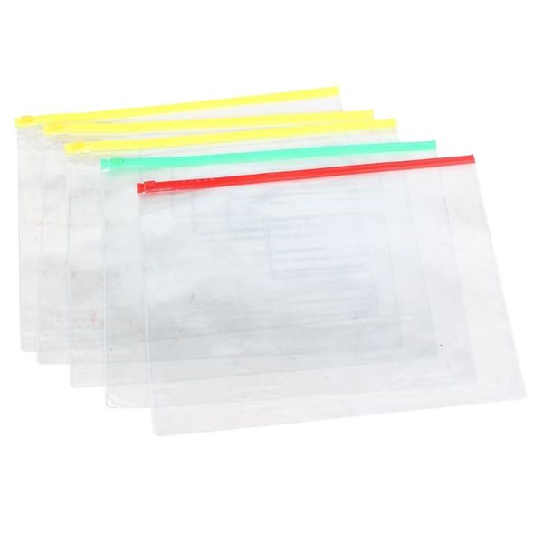 

business card files 5 pcs clear plastic water proof pen a4 file paper ziplock bags folders