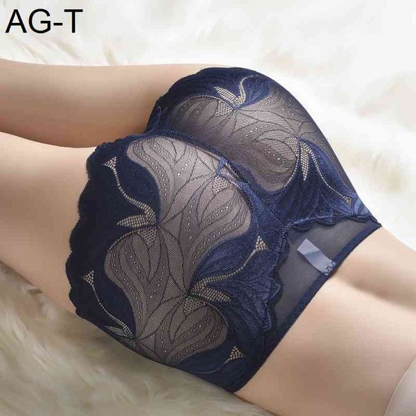 

selling lace large women's underwear traceless cotton bottom file middle waist briefs, Black;pink