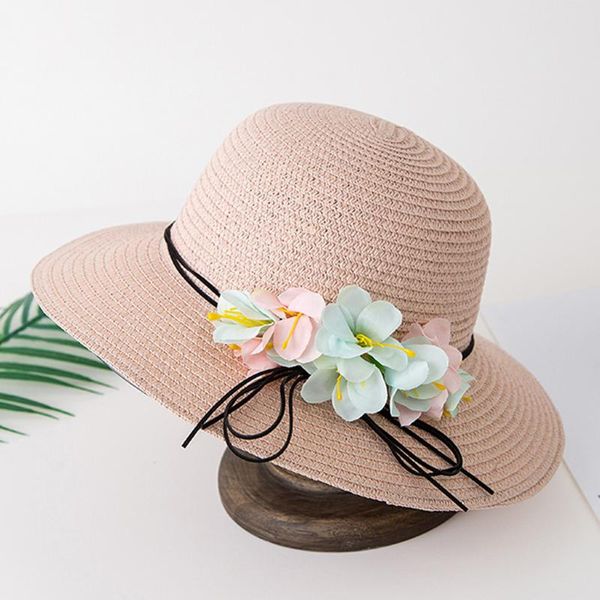 

caps & hats summer baby flower breathable hat straw sun kids boy girls toddler children comfortable #723, Yellow