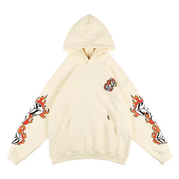 

men's hoodies & sweatshirts flame dice embroidered hip-hop oversize hoodie, Black