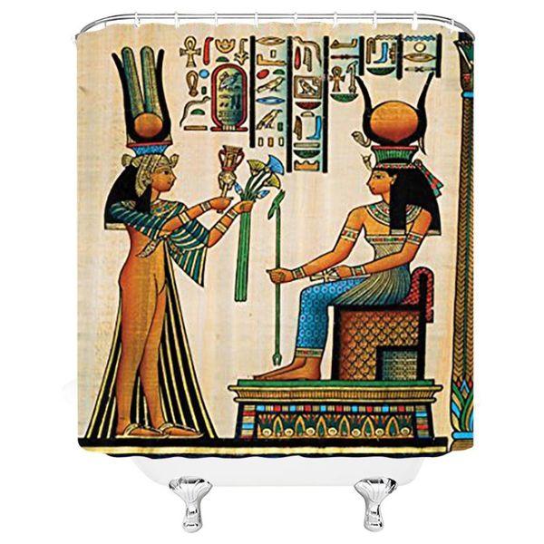

egyptian pharaoh queen mural shower curtain bath mildew proof curtains for bathtub bathing cover large with hooks