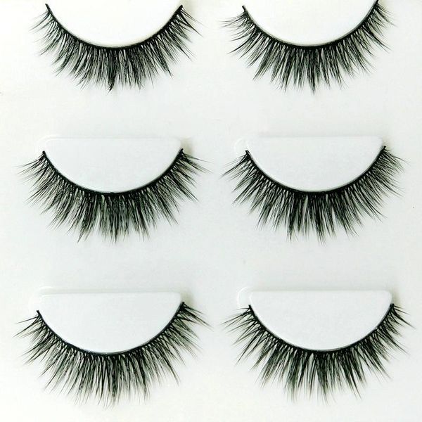 

short style 3d strip lashes natural cross false eyelashes faux real fake eye quality fibers eyelash extension tools1