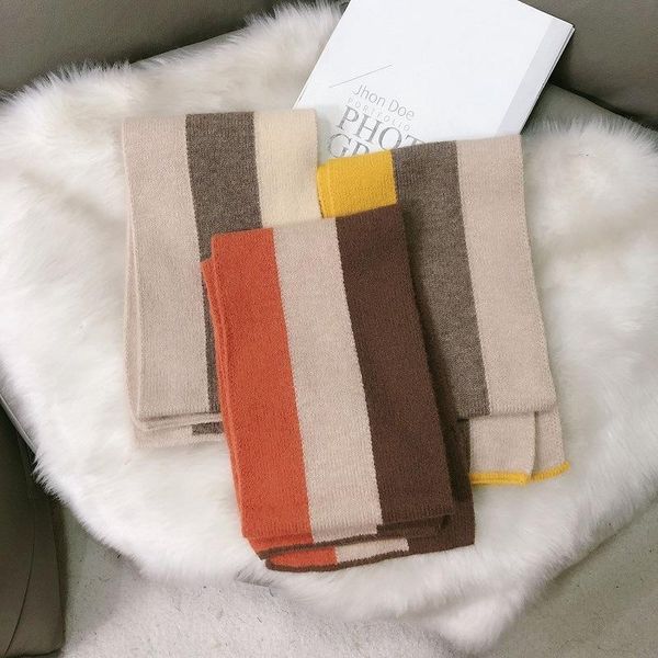 

scarves royalmaybecolor matching wild knit autumn and winter warm wool small scarf female student bib korean style long strip, Blue;gray