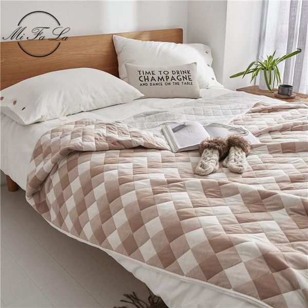

comforters & sets air condition summer quilt comforter full queen size cotton towel throw blankets for adults kids plaid bed cover bedspread
