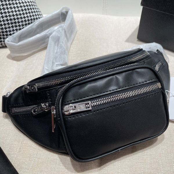 

design s autumn new men's waterproof and wear-resistant pu leather fashion waist multi pocket chest bag