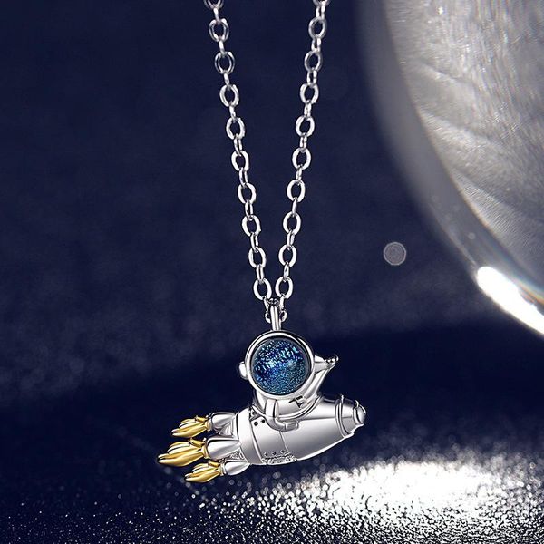 

pendant necklaces necklace for children kids spaceman astronuat jjewelry accessories women celetials party souvenir, Silver
